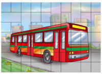 Магнитный пазл "Автобус"
