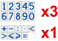 Комплект магнитов (демонстрационных) для школьной доски "Цифры и знаки"